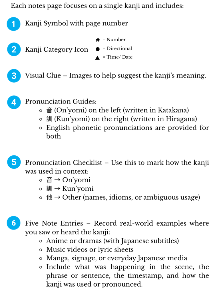 note page instructions